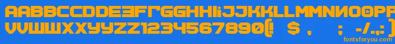 SovietprogramBold Font – Orange Fonts on Blue Background
