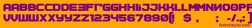 SovietprogramBold-Schriftart – Violette Schriften auf orangefarbenem Hintergrund