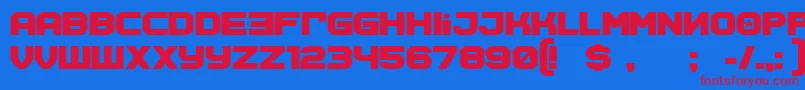 SovietprogramBold Font – Red Fonts on Blue Background
