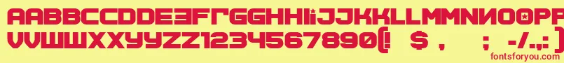 SovietprogramBold Font – Red Fonts on Yellow Background