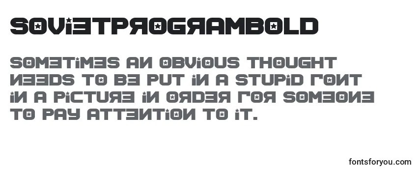 SovietprogramBold -fontin tarkastelu