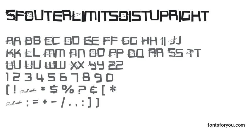 Czcionka SfOuterLimitsDistupright – alfabet, cyfry, specjalne znaki