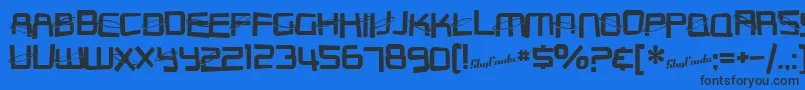 Шрифт SfOuterLimitsDistupright – чёрные шрифты на синем фоне