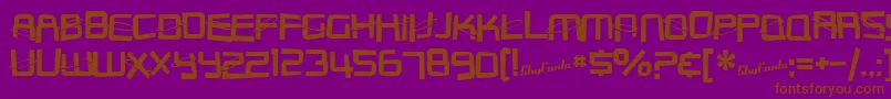 SfOuterLimitsDistupright-Schriftart – Braune Schriften auf violettem Hintergrund