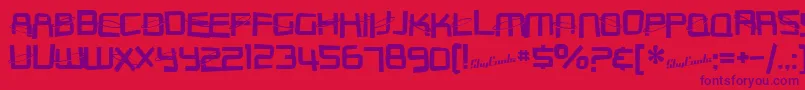 SfOuterLimitsDistupright Font – Purple Fonts on Red Background