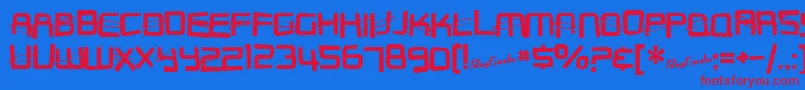 SfOuterLimitsDistupright Font – Red Fonts on Blue Background