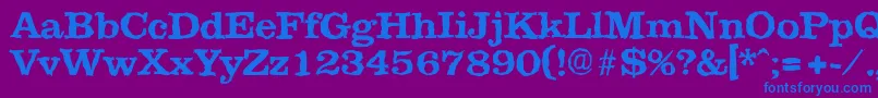 ClarerandomBold Font – Blue Fonts on Purple Background