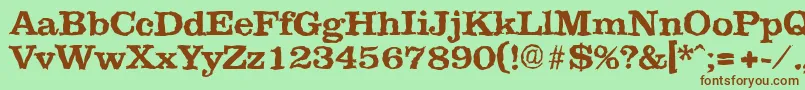 ClarerandomBold Font – Brown Fonts on Green Background