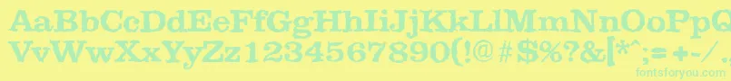 ClarerandomBold Font – Green Fonts on Yellow Background