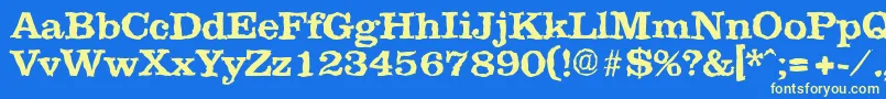 ClarerandomBold Font – Yellow Fonts on Blue Background