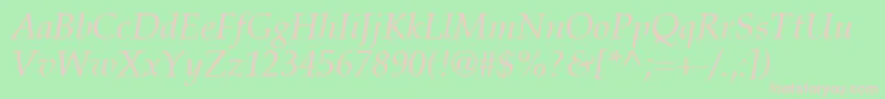 PaltonItalic Font – Pink Fonts on Green Background