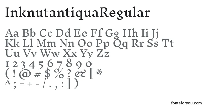 Шрифт InknutantiquaRegular – алфавит, цифры, специальные символы