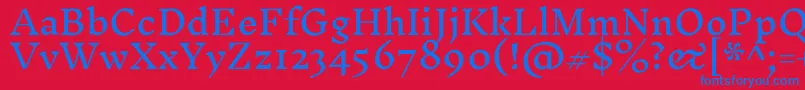 InknutantiquaRegular Font – Blue Fonts on Red Background