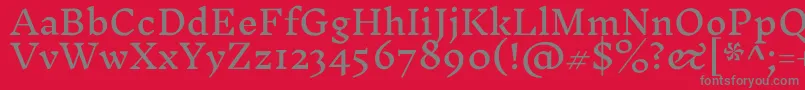 InknutantiquaRegular Font – Gray Fonts on Red Background