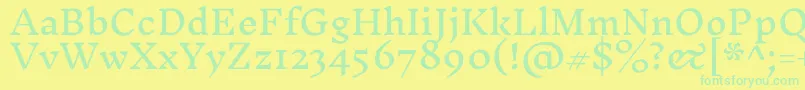 Weitere Informationen zur InknutantiquaRegular-Schriftart InknutantiquaRegular-Schriftart – Grüne Schriften auf gelbem Hintergrund