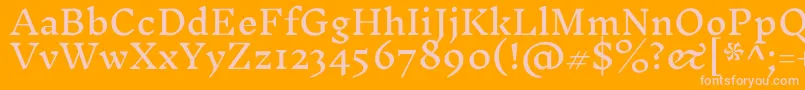 Czcionka InknutantiquaRegular – różowe czcionki na pomarańczowym tle