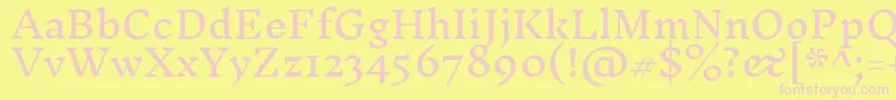 Шрифт InknutantiquaRegular – розовые шрифты на жёлтом фоне