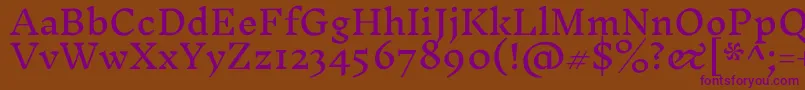 InknutantiquaRegular Font – Purple Fonts on Brown Background