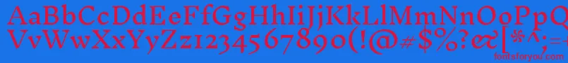 InknutantiquaRegular Font – Red Fonts on Blue Background