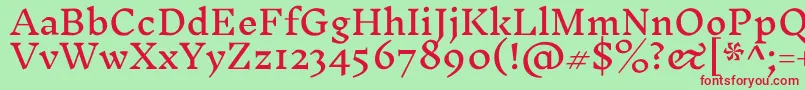 InknutantiquaRegular Font – Red Fonts on Green Background