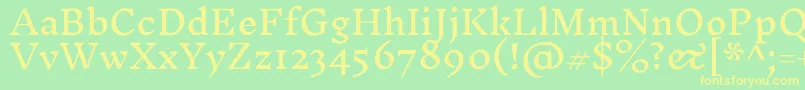 InknutantiquaRegular-Schriftart – Gelbe Schriften auf grünem Hintergrund