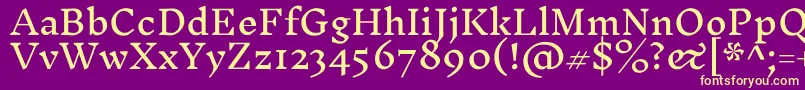 InknutantiquaRegular Font – Yellow Fonts on Purple Background