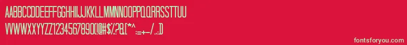 TallDarkAndHandsomeCondensed Font – Green Fonts on Red Background
