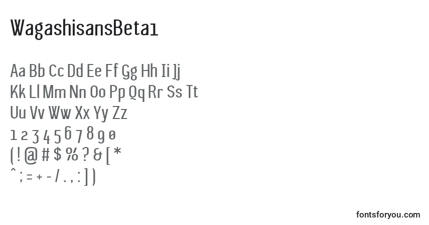 Czcionka WagashisansBeta1 – alfabet, cyfry, specjalne znaki