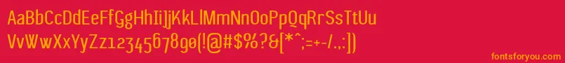フォントWagashisansBeta1 – 赤い背景にオレンジの文字