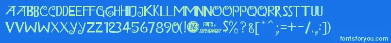 IslandOfMisfitToysAlt Font – Green Fonts on Blue Background