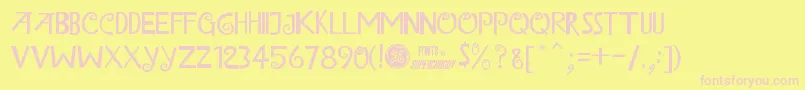 IslandOfMisfitToysAlt Font – Pink Fonts on Yellow Background