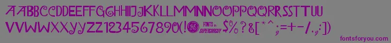 Шрифт IslandOfMisfitToysAlt – фиолетовые шрифты на сером фоне