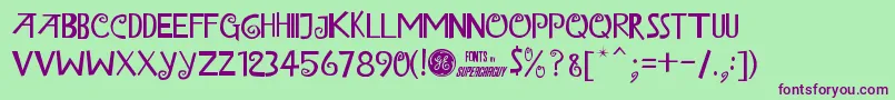 IslandOfMisfitToysAlt Font – Purple Fonts on Green Background