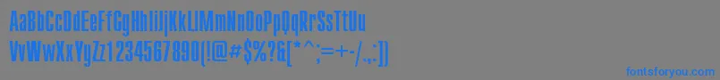 フォントCompactc – 灰色の背景に青い文字