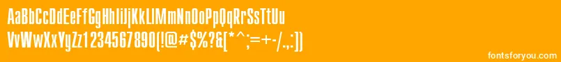 フォントCompactc – オレンジの背景に白い文字