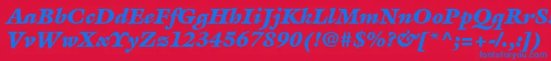 ItcGalliardLtUltraItalic Font – Blue Fonts on Red Background