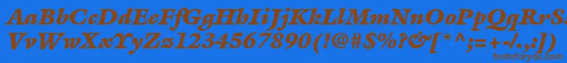 ItcGalliardLtUltraItalic-fontti – ruskeat fontit sinisellä taustalla