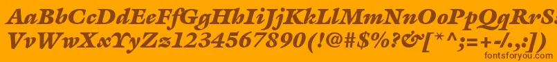 Шрифт ItcGalliardLtUltraItalic – коричневые шрифты на оранжевом фоне