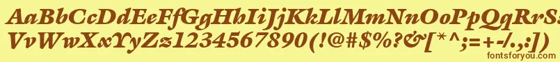 Шрифт ItcGalliardLtUltraItalic – коричневые шрифты на жёлтом фоне