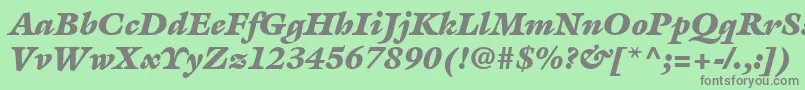 フォントItcGalliardLtUltraItalic – 緑の背景に灰色の文字