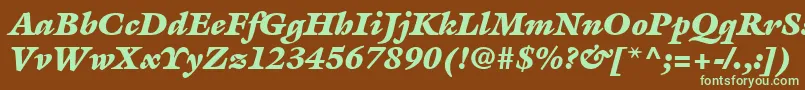 ItcGalliardLtUltraItalic Font – Green Fonts on Brown Background