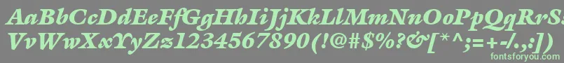 Шрифт ItcGalliardLtUltraItalic – зелёные шрифты на сером фоне