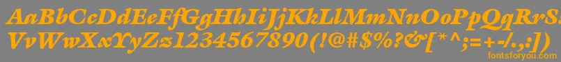 ItcGalliardLtUltraItalic-Schriftart – Orangefarbene Schriften auf grauem Hintergrund