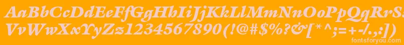 Police ItcGalliardLtUltraItalic – polices roses sur fond orange