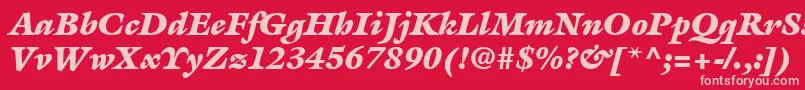 ItcGalliardLtUltraItalic Font – Pink Fonts on Red Background