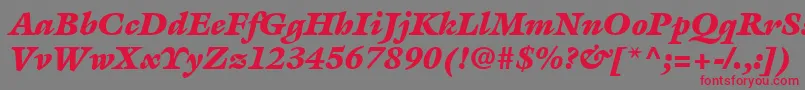 ItcGalliardLtUltraItalic Font – Red Fonts on Gray Background