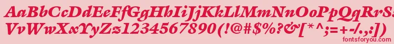 ItcGalliardLtUltraItalic Font – Red Fonts on Pink Background