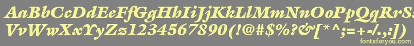 ItcGalliardLtUltraItalic Font – Yellow Fonts on Gray Background