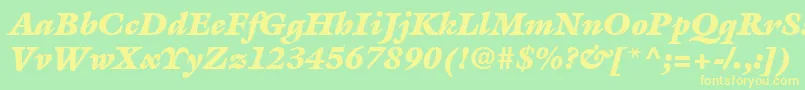 ItcGalliardLtUltraItalic Font – Yellow Fonts on Green Background