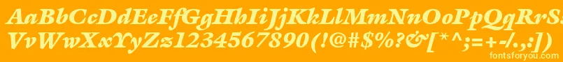 ItcGalliardLtUltraItalic Font – Yellow Fonts on Orange Background